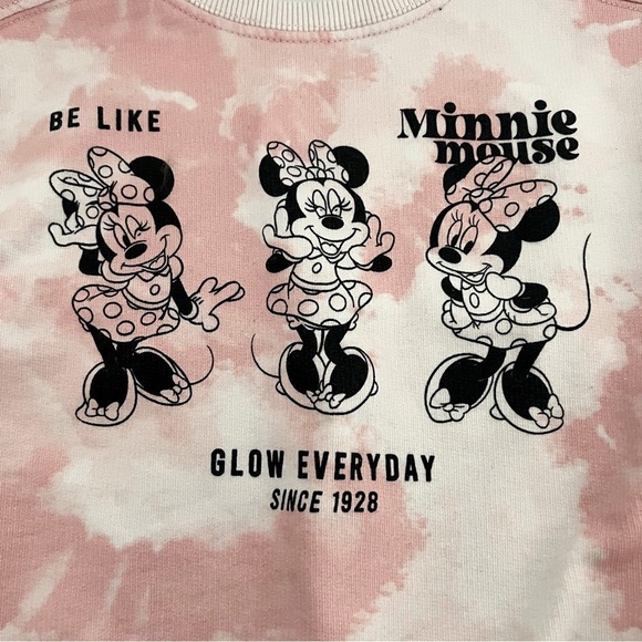 Disney + Zara Be Like Minnie Mouse “Glow Everyday”Sweatshirt (3-4) Years Tye-Dye - Picture 2 of 7